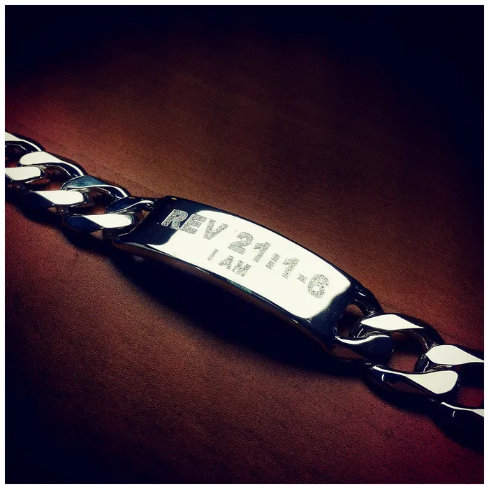 Sandy Steven Engravers Bracelets Engravable Mens 400 Gauge Sterling Silver Cuban Link ID Bracelet 15 mm