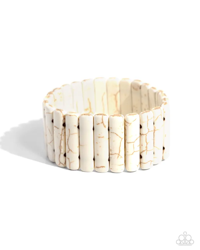Southern Standing White Bracelet Jewelry by Bretta Paparazzi Accessories Bracelets