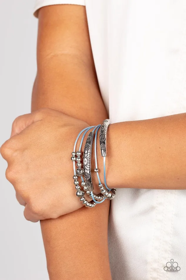 Wanderlust Wanderess Blue Bracelet Jewelry by Bretta Paparazzi Accessories Bracelets