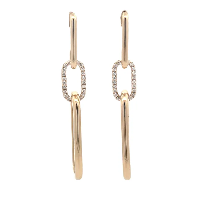 YaninaCo Jewelry Earrings 1 Diamond Paperclip Dangle Earrings