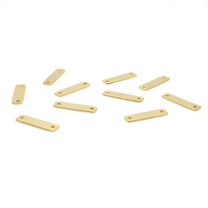 5pc Lot Gold Spacers Bar 2 Hole Bar 19x5mm Gold Plated Rectangle Multi Strand Bar GemMartUSA PreStyled Sets