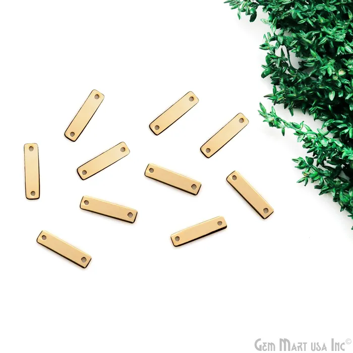 5pc Lot Gold Spacers Bar 2 Hole Bar 19x5mm Gold Plated Rectangle Multi Strand Bar GemMartUSA PreStyled Sets