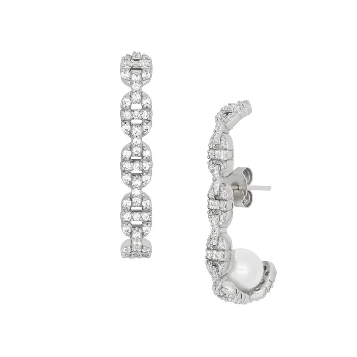 acemijewelry Chain 1 Pave Pearl Earring Earrings