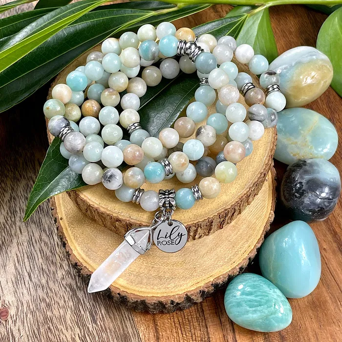 Bracelets Australian Amazonite Clarity Peace 108 Stretch Mala Necklace Bracelet Lily Rose Jewelry Bracelets Australian Amazonite Clarity Peace 108 Stretch Mala Necklace Bracelet Lily Rose Jewelry