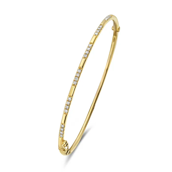 Bracelets Bassali 14k Yellow Gold Diamond Segment Bangle Bracelet I7622