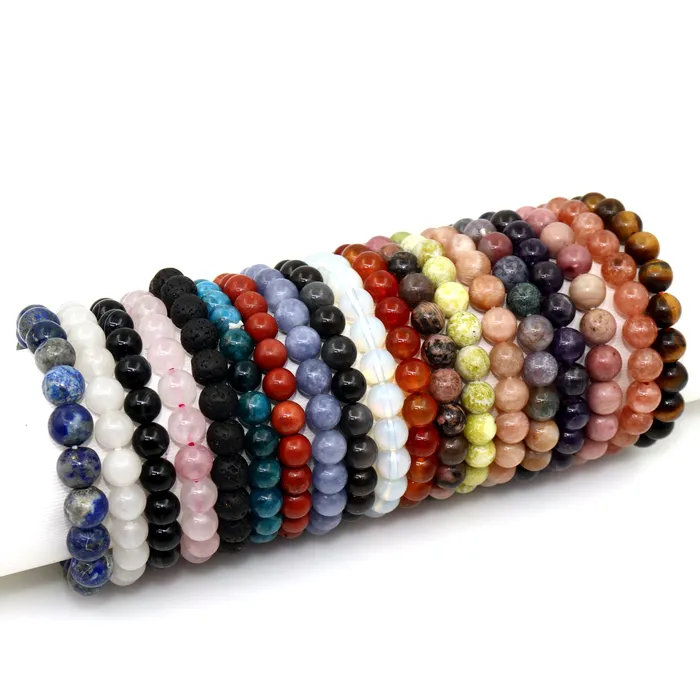 Bracelets Beaded Gemstone Bracelet Round 8mm GemMartUSA