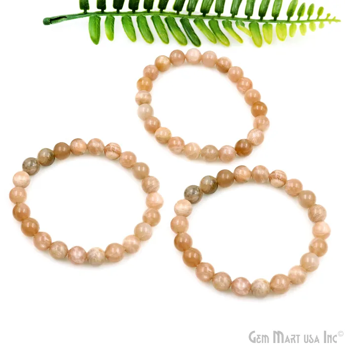 Bracelets Beaded Gemstone Bracelet Round 8mm GemMartUSA Bracelets Beaded Gemstone Bracelet Round 8mm GemMartUSA