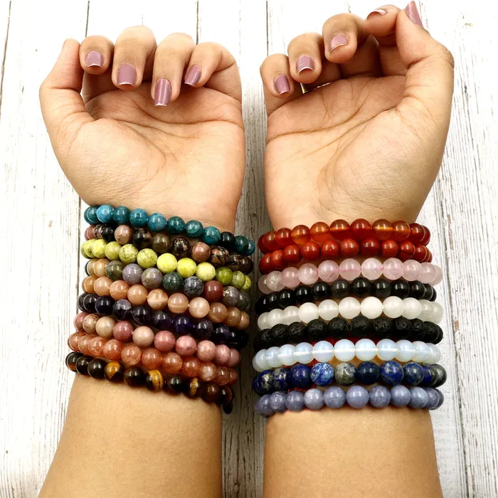 Bracelets Beaded Gemstone Bracelet Round 8mm GemMartUSA Bracelets Beaded Gemstone Bracelet Round 8mm GemMartUSA
