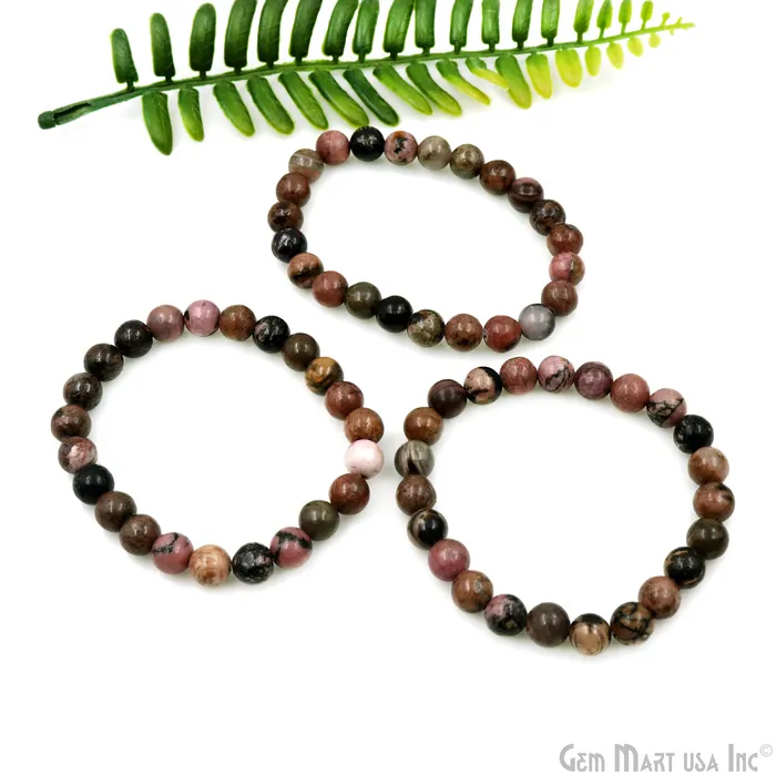 Bracelets Beaded Gemstone Bracelet Round 8mm GemMartUSA Bracelets Beaded Gemstone Bracelet Round 8mm GemMartUSA