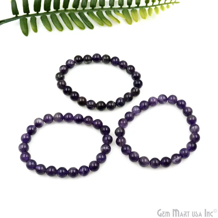 Bracelets Beaded Gemstone Bracelet Round 8mm GemMartUSA Bracelets Beaded Gemstone Bracelet Round 8mm GemMartUSA