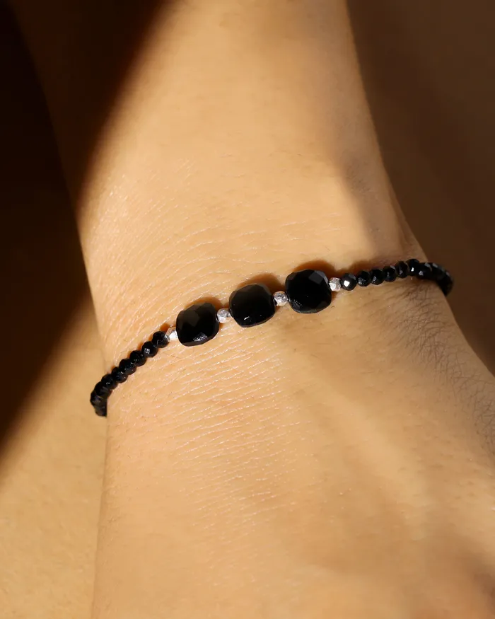 Bracelets Black Onyx Link Chain Bracelet 925 Sterling Silver Gemstone Jewelry YoTreasure Bracelets Black Onyx Link Chain Bracelet 925 Sterling Silver Gemstone Jewelry YoTreasure