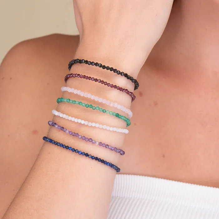 Bracelets Camile Stone Rose Quartz Crystal Beaded Bracelet