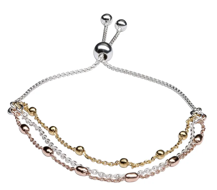 Bracelets Cherished Moments Luxury Sterling Silver MultiStrand Bolo Bracelet with Rose Gold 14K Gold with Adjustable Closure Bracelets Cherished Moments Luxury Sterling Silver MultiStrand Bolo Bracelet with Rose Gold 14K Gold with Adjustable Closure