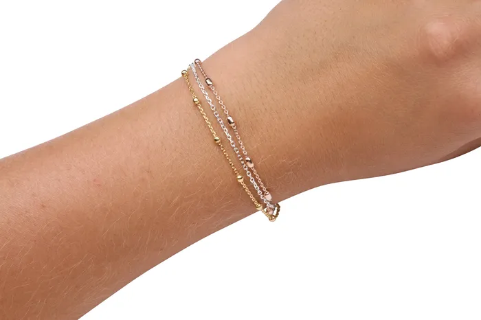 Bracelets Cherished Moments Luxury Sterling Silver MultiStrand Bolo Bracelet with Rose Gold 14K Gold with Adjustable Closure