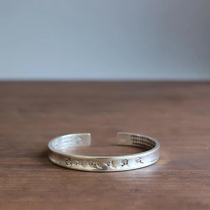 Bracelets Eastisan Store Heart Sutra Carved Bracelet