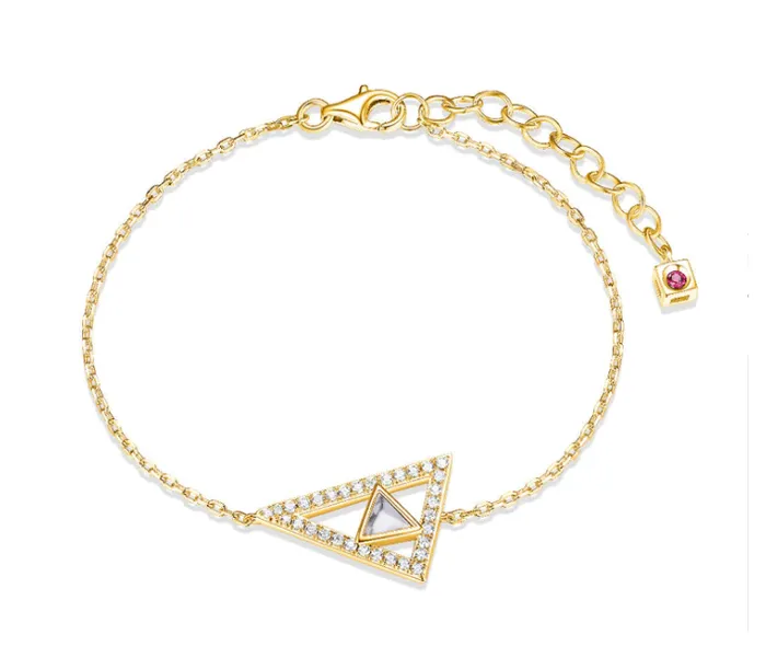Bracelets ELLE Gold Howlite CZ Chain Bracelet SI2694 ELLE