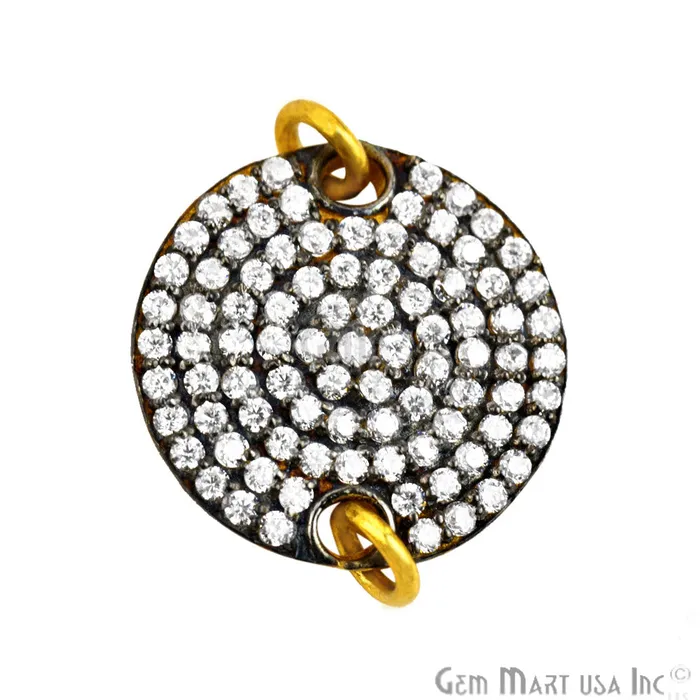 Bracelets GemmartUSA Dish Charm Cubic Zircon Pave Gold Vermeil Charm For Bracelet Pendants Bracelets GemmartUSA Dish Charm Cubic Zircon Pave Gold Vermeil Charm For Bracelet Pendants