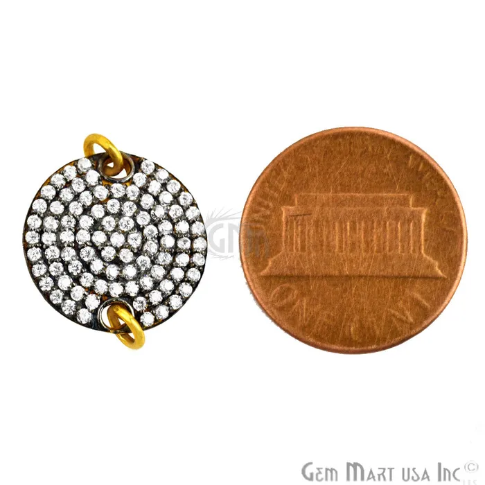 Bracelets GemmartUSA Dish Charm Cubic Zircon Pave Gold Vermeil Charm For Bracelet Pendants