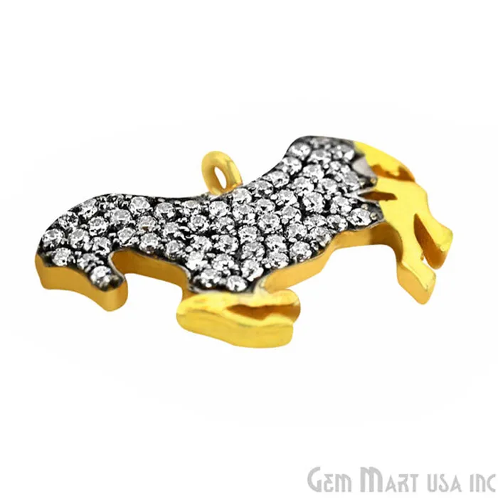 Bracelets GemmartUSA Horse CZ Pave Gold Vermeil Charm for Bracelet Pendants