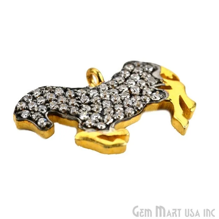 Bracelets GemmartUSA Horse CZ Pave Gold Vermeil Charm for Bracelet Pendants