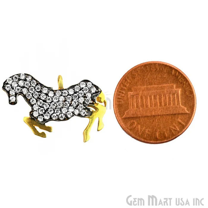 Bracelets GemmartUSA Horse CZ Pave Gold Vermeil Charm for Bracelet Pendants