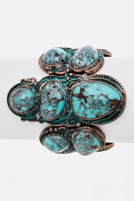 Bracelets LA Jewelry Plaza Turquoise Stone Western Stretch Bracelet
