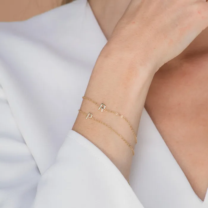 Camile Stone Bracelets The Original Single Initial Letter Bracelet