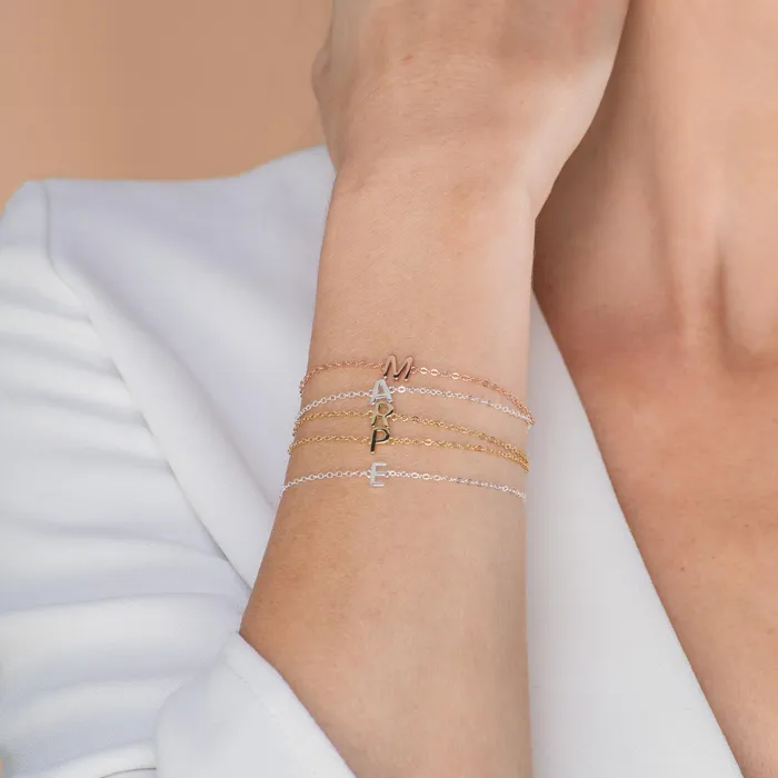 Camile Stone Bracelets The Original Single Initial Letter Bracelet
