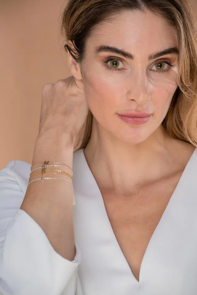 Camile Stone Bracelets The Original Single Initial Letter Bracelet