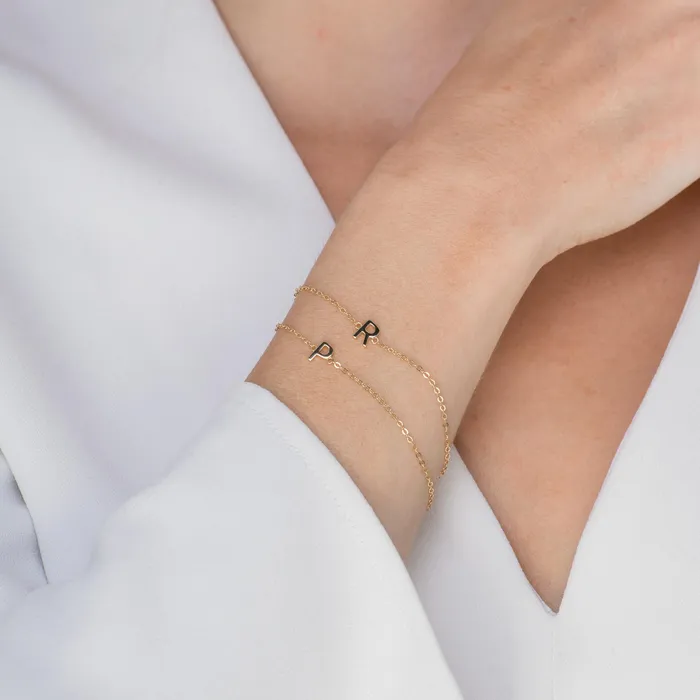 Camile Stone Bracelets The Original Single Initial Letter Bracelet