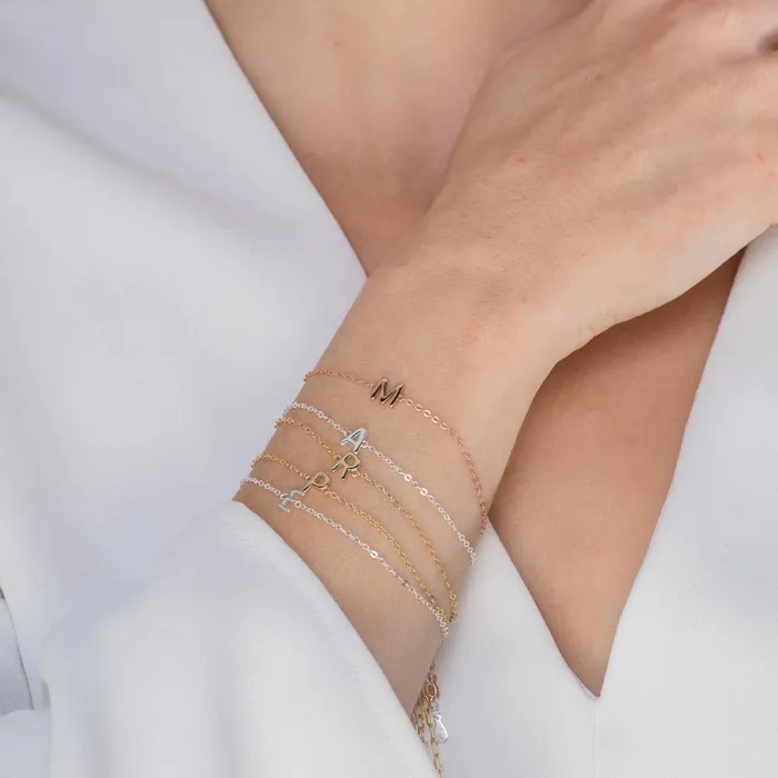 Camile Stone Bracelets The Original Single Initial Letter Bracelet