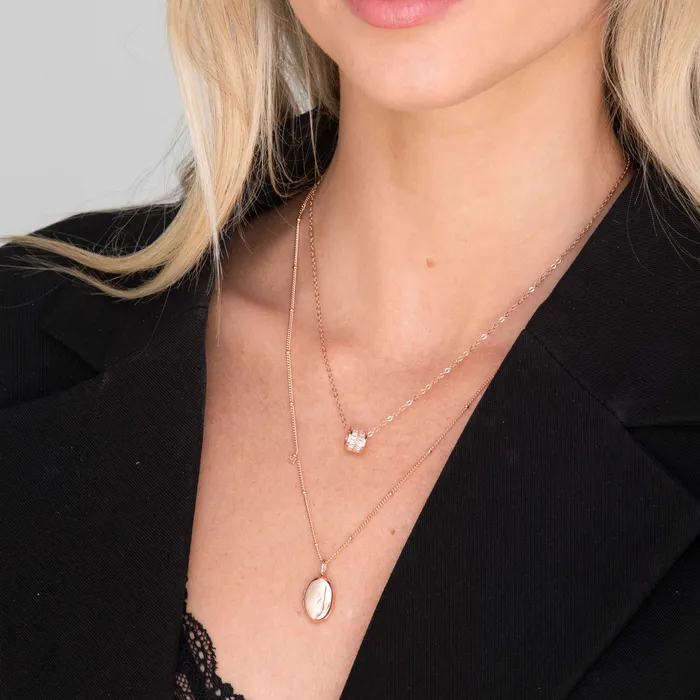 Camile Stone North Star Oval Photo Locket Necklace Necklaces
