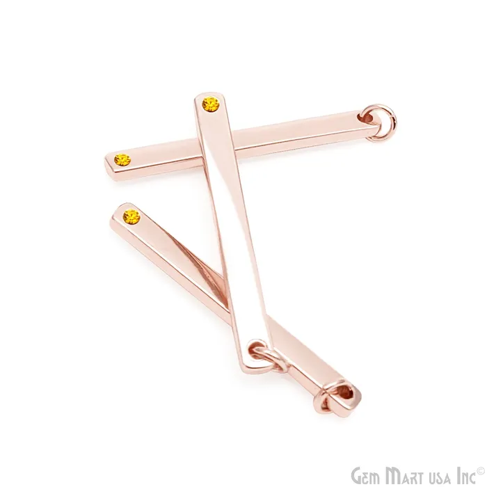 Charm Necklaces GemMartUSA Citrine Bead Rectangle Bar Pendant 32x3mm November Birthstone Gemstone Charm Charm Necklaces GemMartUSA Citrine Bead Rectangle Bar Pendant 32x3mm November Birthstone Gemstone Charm