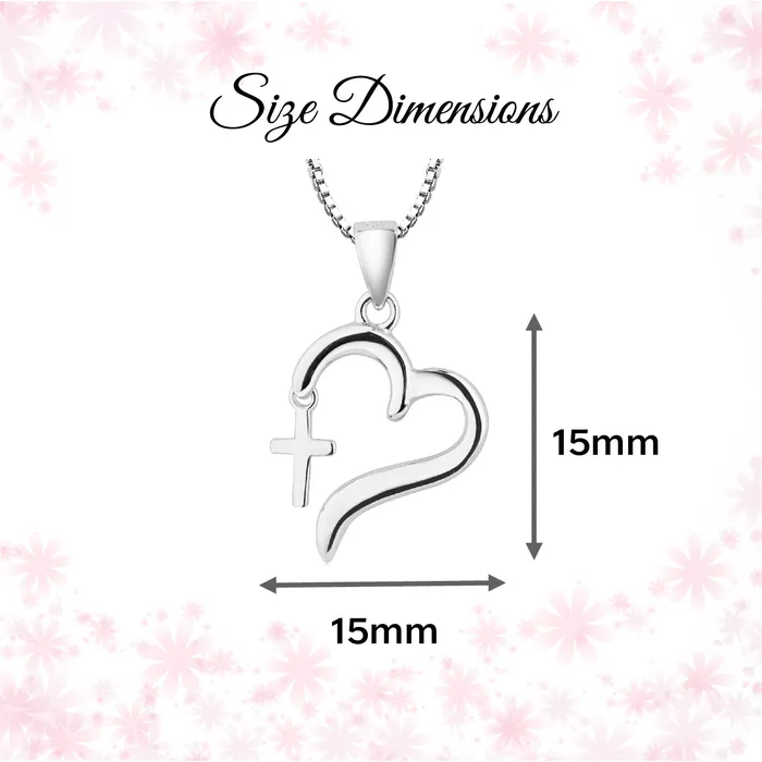 Cherished Moments Necklaces SALE Sterling Silver Childrens Cross Heart Necklace BCNDangling Cross Heart