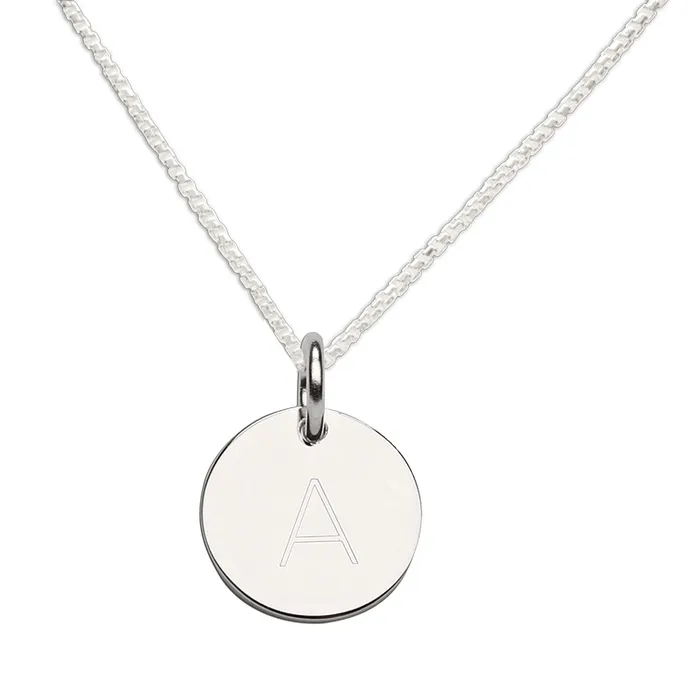 Cherished Moments Necklaces Sterling Silver Initial Disc Necklace