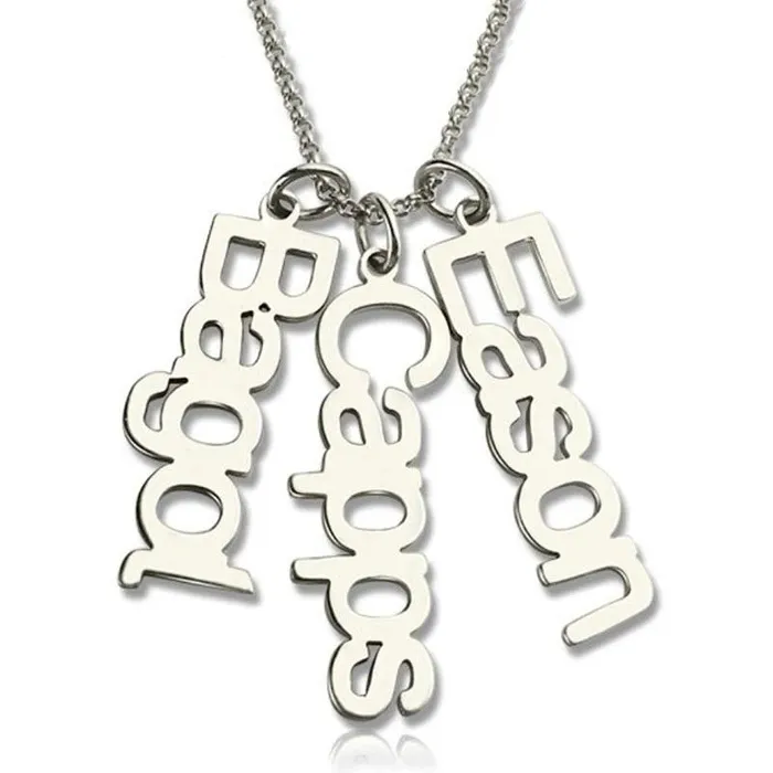 customjewelryan Necklaces Sterling Silver 925 Personalized Necklace with Customizable Name Pendant Trendy Jewelry Gift