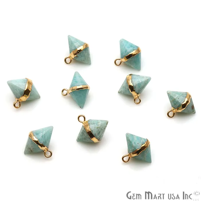 Double Cone 16x12mm Gold Gemstone Pendant Connector GemMartUSA PreStyled Sets