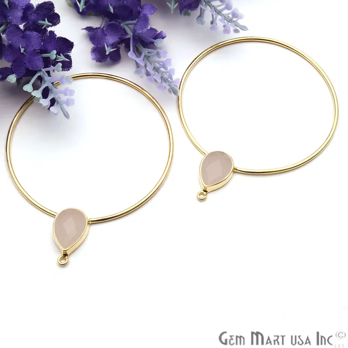 Earrings GemmartUSA Drop Faceted Gemstone 56x45mm Gold Plated Hoop Chandelier Connector 1pair Earrings GemmartUSA Drop Faceted Gemstone 56x45mm Gold Plated Hoop Chandelier Connector 1pair