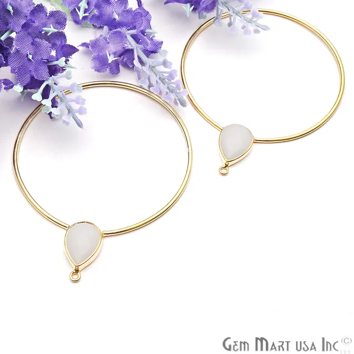 Earrings GemmartUSA Drop Faceted Gemstone 56x45mm Gold Plated Hoop Chandelier Connector 1pair Earrings GemmartUSA Drop Faceted Gemstone 56x45mm Gold Plated Hoop Chandelier Connector 1pair