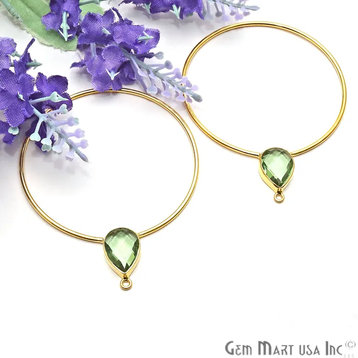 Earrings GemmartUSA Drop Faceted Gemstone 56x45mm Gold Plated Hoop Chandelier Connector 1pair Earrings GemmartUSA Drop Faceted Gemstone 56x45mm Gold Plated Hoop Chandelier Connector 1pair
