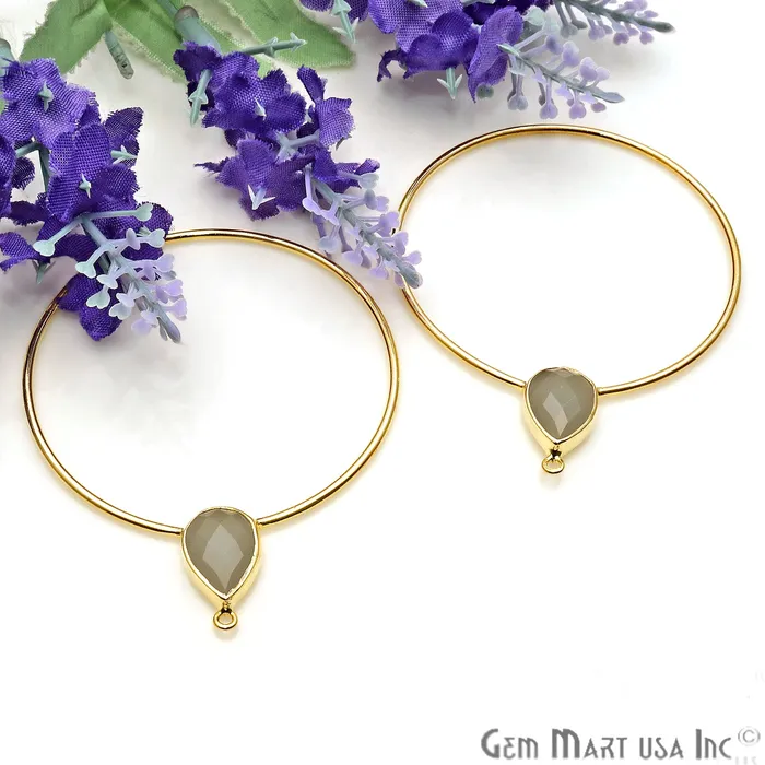 Earrings GemmartUSA Drop Faceted Gemstone 56x45mm Gold Plated Hoop Chandelier Connector 1pair Earrings GemmartUSA Drop Faceted Gemstone 56x45mm Gold Plated Hoop Chandelier Connector 1pair