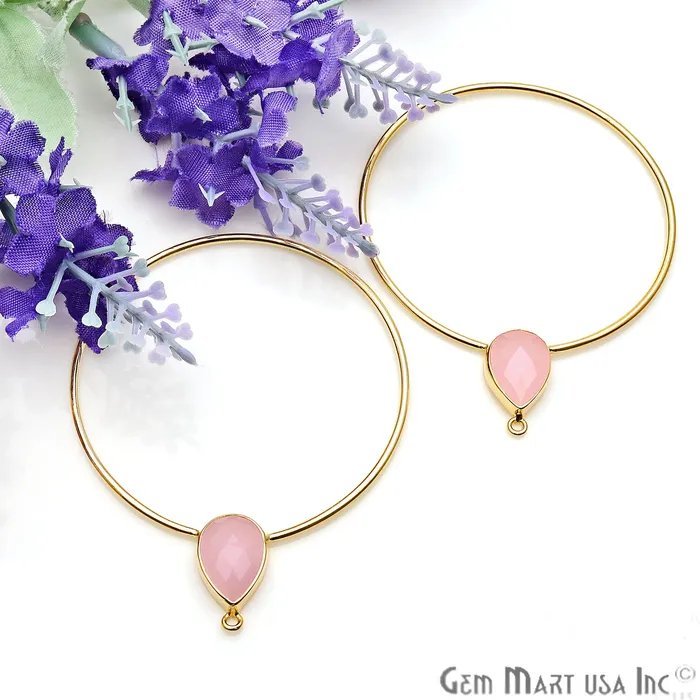 Earrings GemmartUSA Drop Faceted Gemstone 56x45mm Gold Plated Hoop Chandelier Connector 1pair Earrings GemmartUSA Drop Faceted Gemstone 56x45mm Gold Plated Hoop Chandelier Connector 1pair