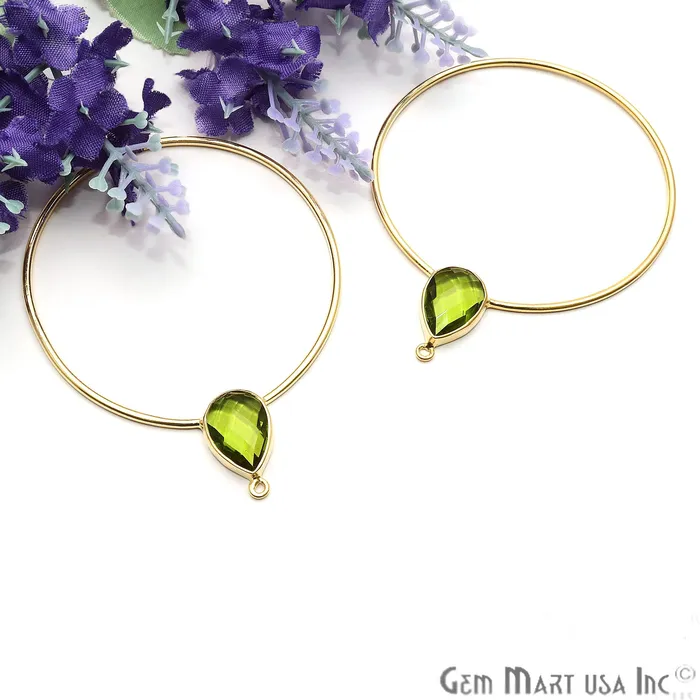 Earrings GemmartUSA Drop Faceted Gemstone 56x45mm Gold Plated Hoop Chandelier Connector 1pair Earrings GemmartUSA Drop Faceted Gemstone 56x45mm Gold Plated Hoop Chandelier Connector 1pair