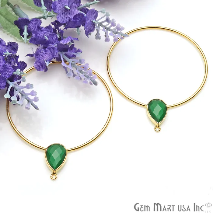 Earrings GemmartUSA Drop Faceted Gemstone 56x45mm Gold Plated Hoop Chandelier Connector 1pair Earrings GemmartUSA Drop Faceted Gemstone 56x45mm Gold Plated Hoop Chandelier Connector 1pair