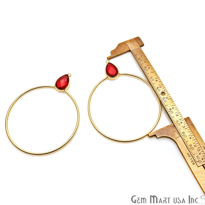 Earrings GemmartUSA Drop Faceted Gemstone 56x45mm Gold Plated Hoop Chandelier Connector 1pair Earrings GemmartUSA Drop Faceted Gemstone 56x45mm Gold Plated Hoop Chandelier Connector 1pair