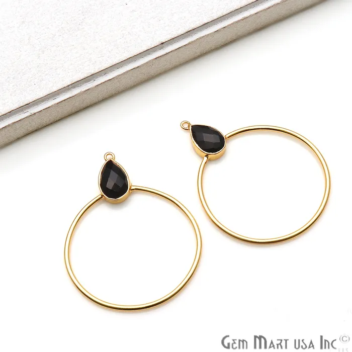 Earrings GemmartUSA Drop Faceted Gemstone 56x45mm Gold Plated Hoop Chandelier Connector 1pair Earrings GemmartUSA Drop Faceted Gemstone 56x45mm Gold Plated Hoop Chandelier Connector 1pair
