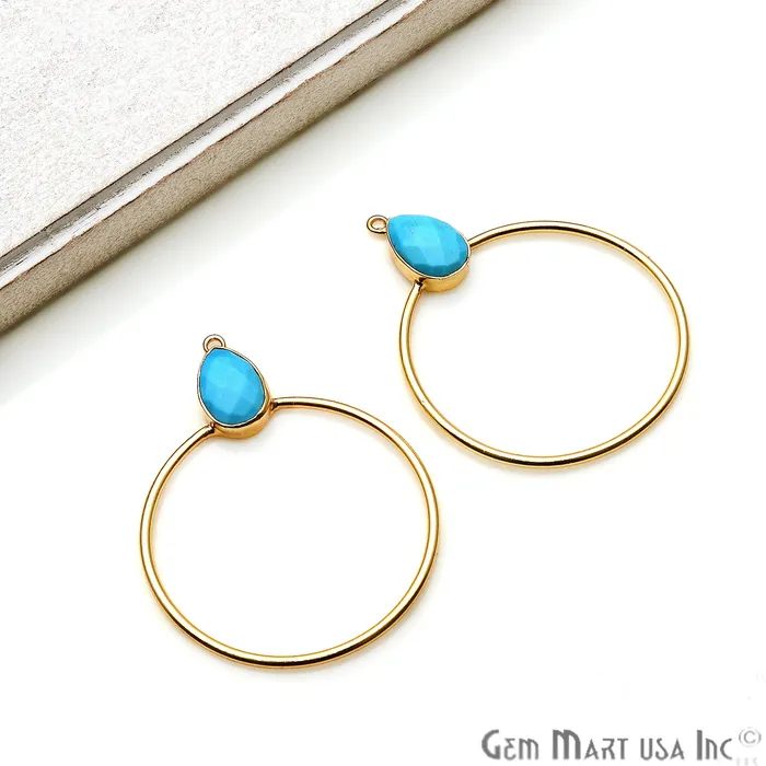 Earrings GemmartUSA Drop Faceted Gemstone 56x45mm Gold Plated Hoop Chandelier Connector 1pair Earrings GemmartUSA Drop Faceted Gemstone 56x45mm Gold Plated Hoop Chandelier Connector 1pair