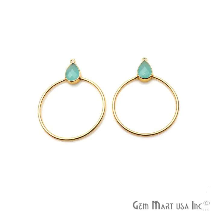 Earrings GemmartUSA Drop Faceted Gemstone 56x45mm Gold Plated Hoop Chandelier Connector 1pair Earrings GemmartUSA Drop Faceted Gemstone 56x45mm Gold Plated Hoop Chandelier Connector 1pair