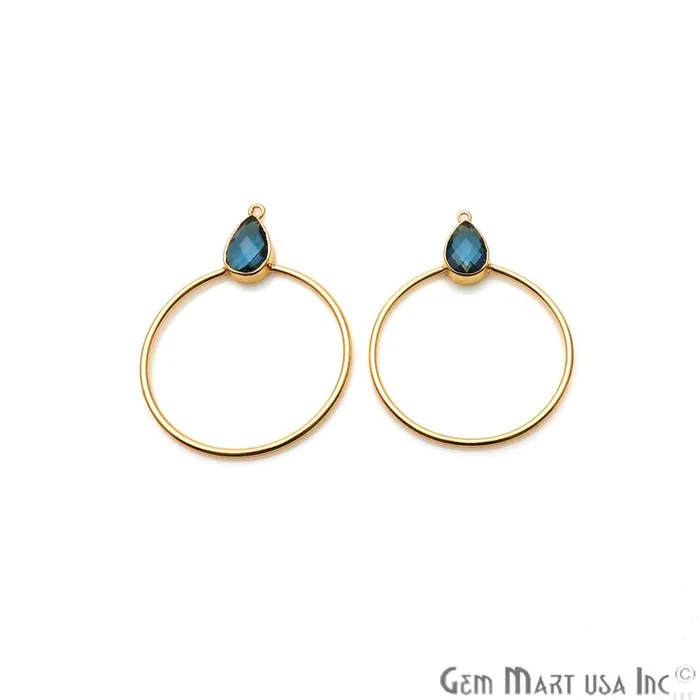 Earrings GemmartUSA Drop Faceted Gemstone 56x45mm Gold Plated Hoop Chandelier Connector 1pair Earrings GemmartUSA Drop Faceted Gemstone 56x45mm Gold Plated Hoop Chandelier Connector 1pair