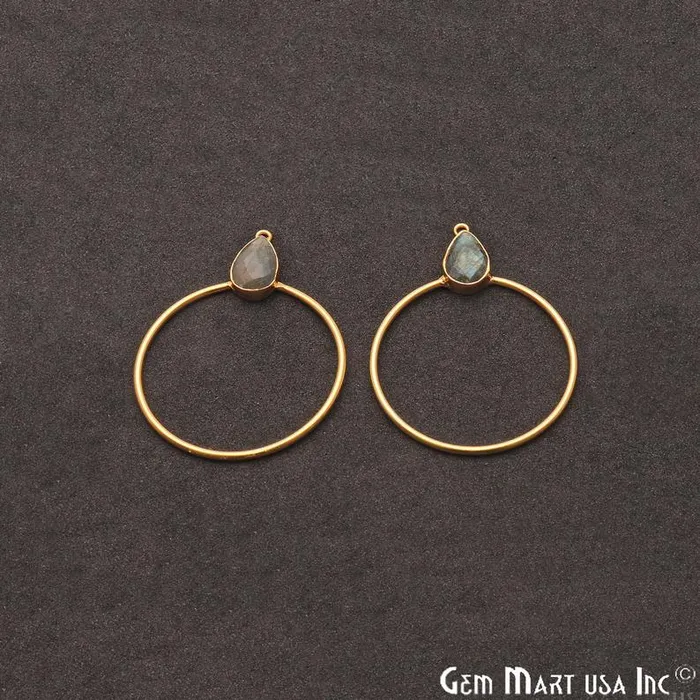 Earrings GemmartUSA Drop Faceted Gemstone 56x45mm Gold Plated Hoop Chandelier Connector 1pair Earrings GemmartUSA Drop Faceted Gemstone 56x45mm Gold Plated Hoop Chandelier Connector 1pair